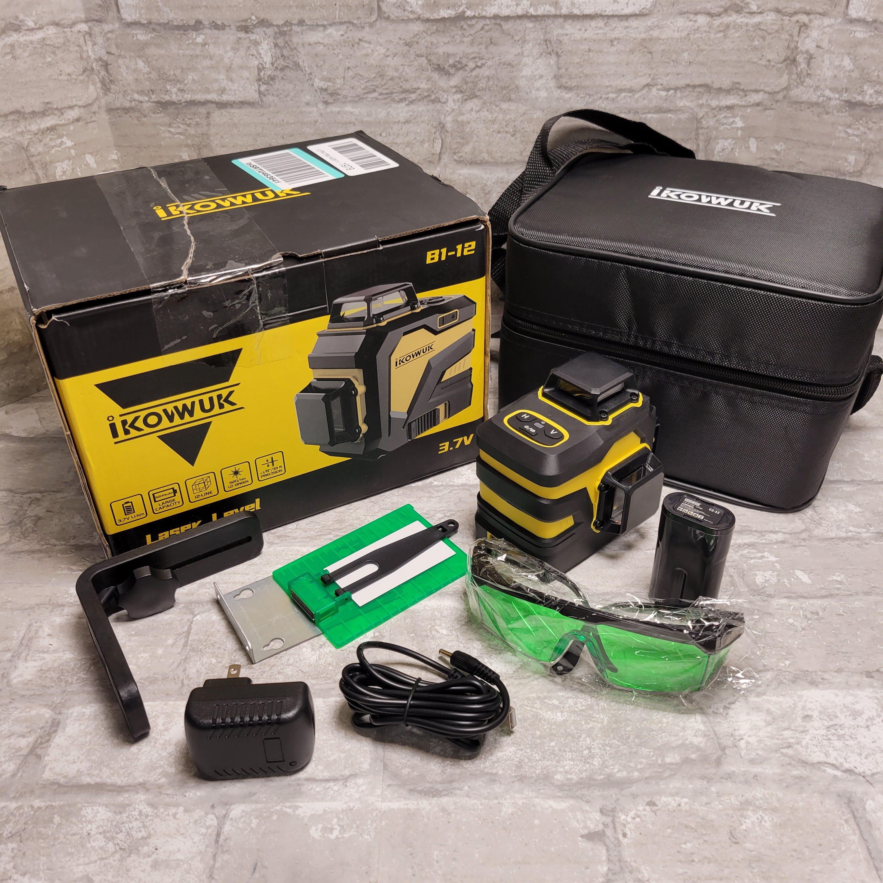 IKOVWUK 3X360° Cross Line Laser Level for Construction and Picture Hanging (8069597692142)
